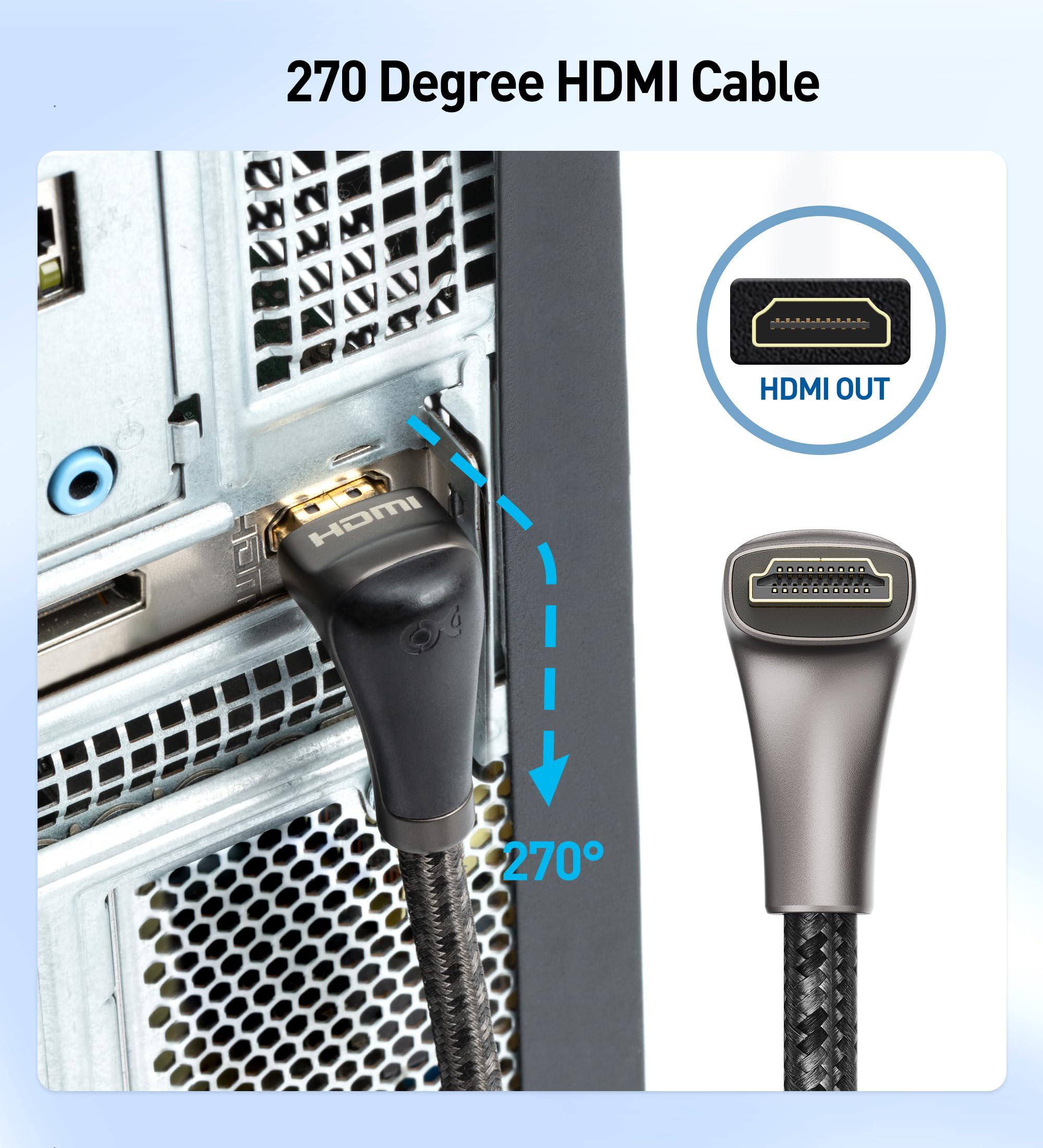 Amazon | Cable Matters 8K HDMI ケーブル 2m HDMI L字 270度 8K 120Hz